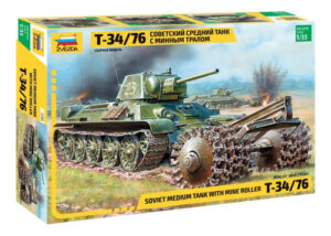 T-34/76 C/ Roladora De Minas Tanque Soviet. By Zvezda # 3580