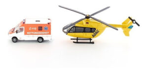 Ambulancia Mercedes Benz Sprinter Y Helicoptero By Siku # 1850