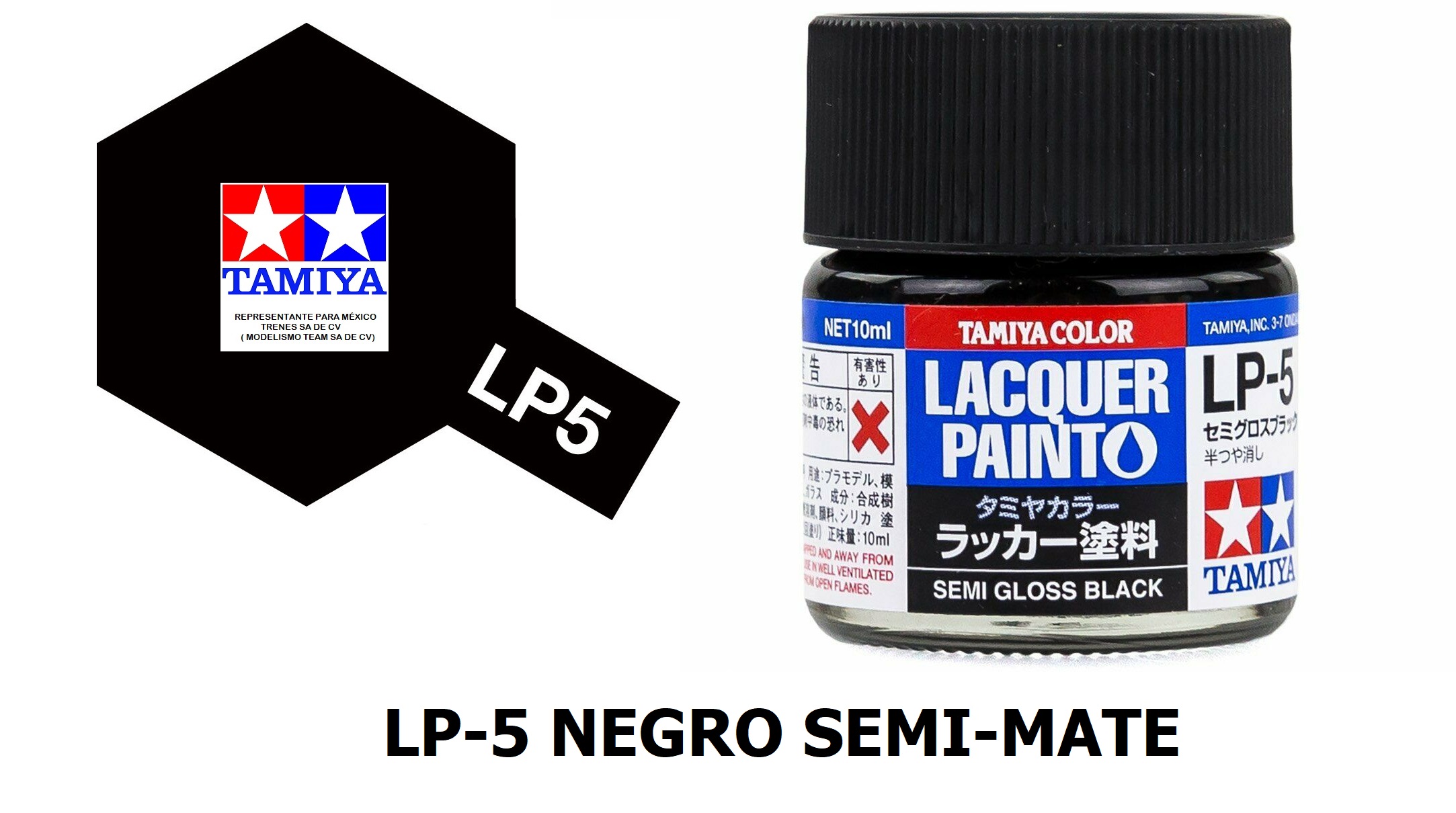 LP-5 Tamiya Lacquer Semi-Gloss Black 10ml